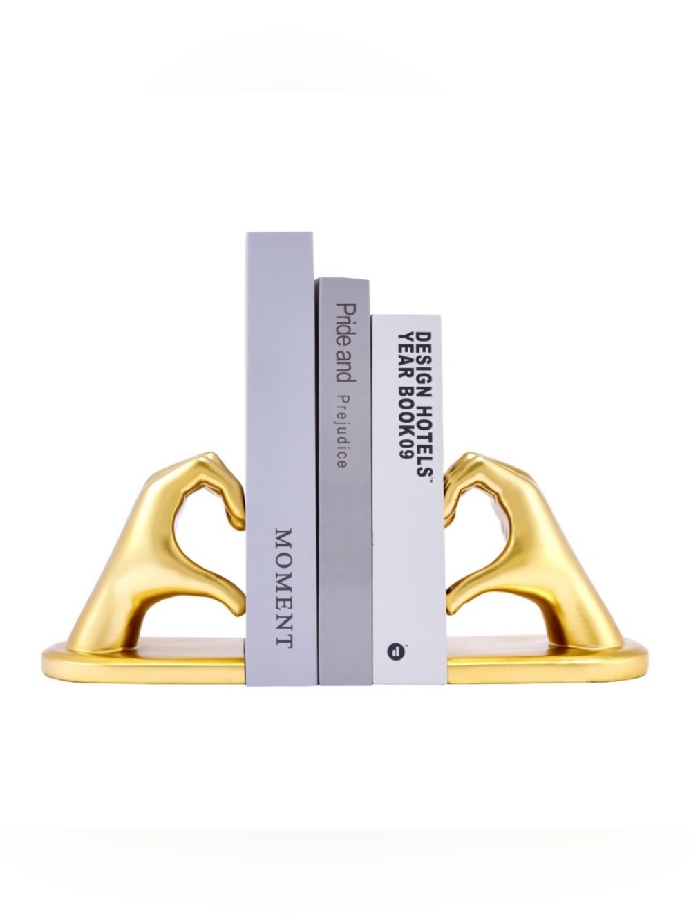 Gold Heart Hands 🫶 Bookends